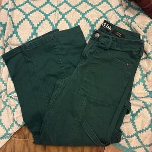 Girl.ish Women's Wide Leg Dark Green Pants